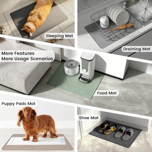 OHMO Cat Litter Mat Large Litter Box Mat, 31.5x23.6 Black, Premium BPA-Free Silicone Rubber Kitty Litter Mat for Litter Box, High Edge Scatter Control Non-Slip Waterproof Litter Trapping Mat
