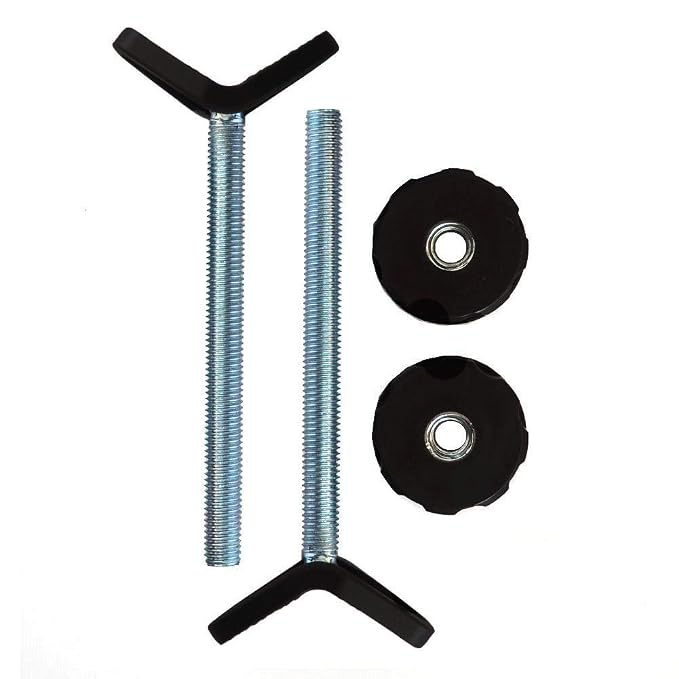 Extra Long M10 (10mm) Stair Banister Adapter Y-Spindle Rods 2 Pack for Pressure Mounted Baby and Pet Safety Gates (10mm, Black)