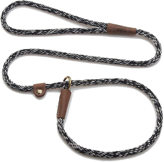 Mendota Pet Slip Leash - Dog Lead and Collar Combo - Made in The USA - Salt & Pepper, 3/8 in x 6 ft - for Small/Medium Breeds