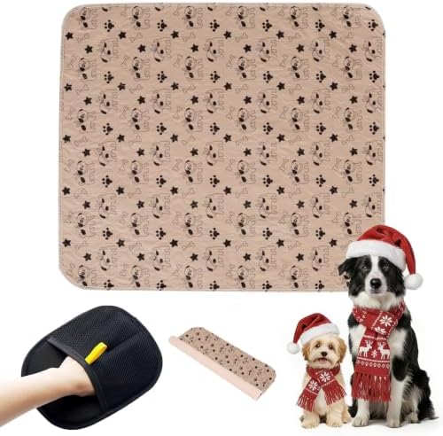 Puppy Pee Pads with Pheromones, Washable Puppy Training Pads for Dogs Reusable Puppy Potty Pads for Dogs and Cats(with Pet Hair Removal Gloves)