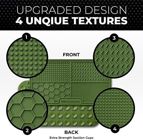 Pup Culture Dog Lick Mat for Dogs, Feeding Pad for Anxious Pets Plus 4 Different Puzzles for Mental Stimulation for Dogs - Supports Mental, Dental, and Digestive Health, Bite Resistant and Heavy Duty