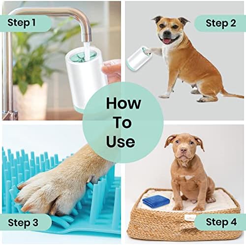 Dog Paw Cleaner for Pet Grooming, Washer Large Dogs with Silicone Scrubber Dogs, 2 In 1 Portable Cleaning Brush Feet a Soft Towel to Dry