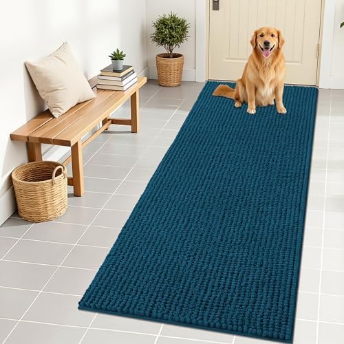 OLANLY Dog Door Mat for Muddy Paws 70x24, Extra Absorbent Chenille Mud Mat