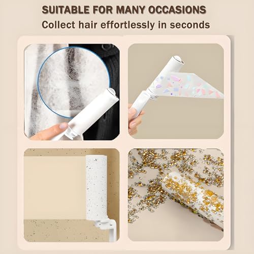 Mini Travel Lint Roller with 300 Sticky Sheets, Compact Portable Pet Hair Remover with Cover for Clothes, Travel, Small Foldable Lint Roller for Purse Car Bag Essentials (Black and Blue)