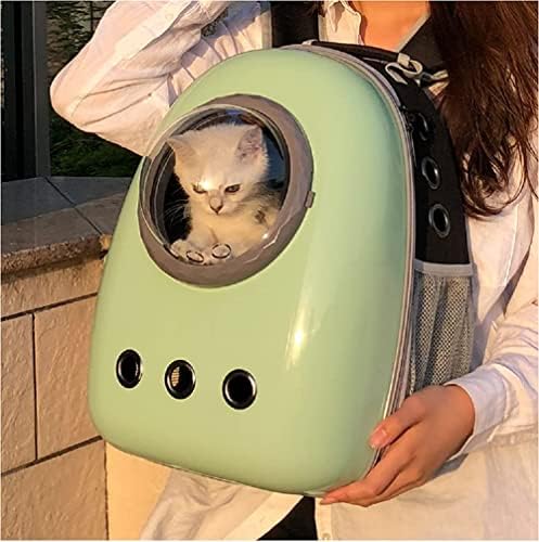 Cat Carrier Backpack, Pet Backpack Bubble Rucksack Front Pack for Cat Puppy Dog Capsule Space Backpack, Pet Carrier for Travel Hiking Walking Camping. (Green)