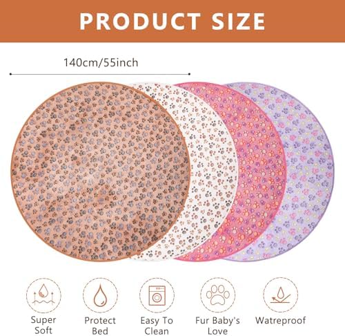 4 Pack Washable Whelping Pad Whelping Supplies Absorbent Reusable Puppy Training Pads Reusable Dog Mat for Floor Non Slip Washable Pee Mat for Dogs(Bright Color,55 Inch)