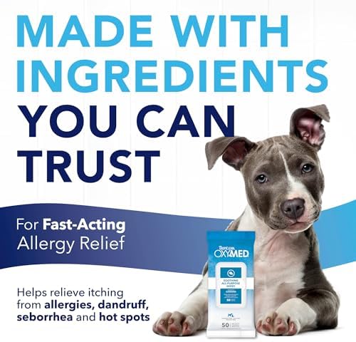 TropiClean OxyMed Soothing All Purpose Cat & Dog Wipes, 50ct
