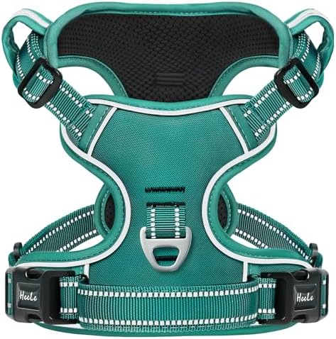 HEELE Dog Harness for Large Dogs No Pull Dog Vest Harness for Large Dog with Soft Padded Handle Reflective for Outdoor Training, Grass Green, XL