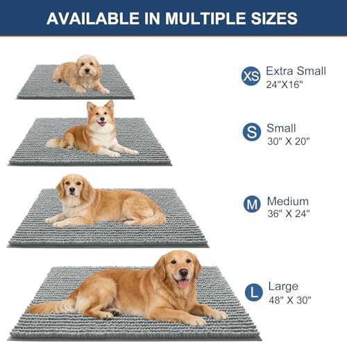 OLANLY Dog Door Mat for Muddy Paws 40x32, Extra Absorbent Chenille Mud Mat