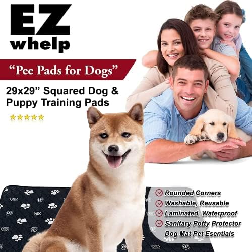 EZwhelp Reusable Dog Pee Pads, Washable Waterproof Mat 29x29 in, 2 Pack