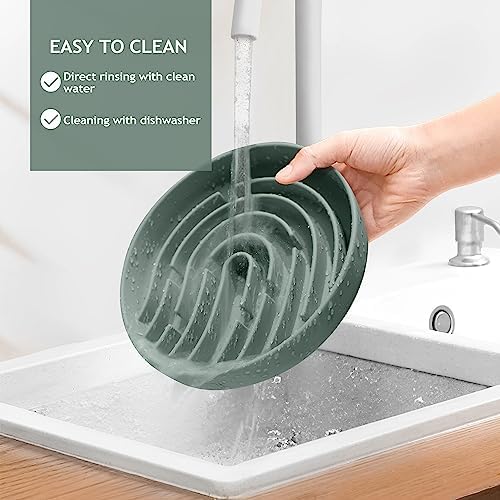 Coomazy Slow Feeder Dog Bowls, Silicone Anti Choking Puzzle Dog Food Bowl