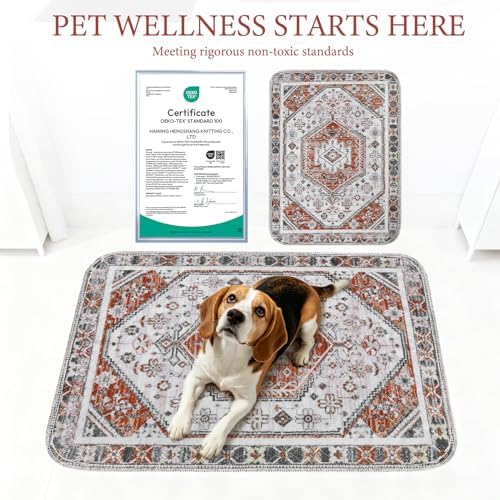 Homimp Washable Pee Pads for Dogs, 2 Pack Reusable Puppy Pads Waterproof,Absorbent and Leakproof Dog Pee Pads,Non Slip Puppy Training Pads, Pet Mat for Floor, Crate, Couch, Whelping, Brown 24"x36"