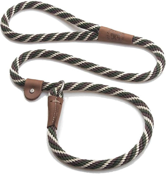 Mendota Pet Slip Leash - Dog Lead and Collar Combo - Made in The USA - Woodlands, 1/2 in x 6 ft - for Large Breeds