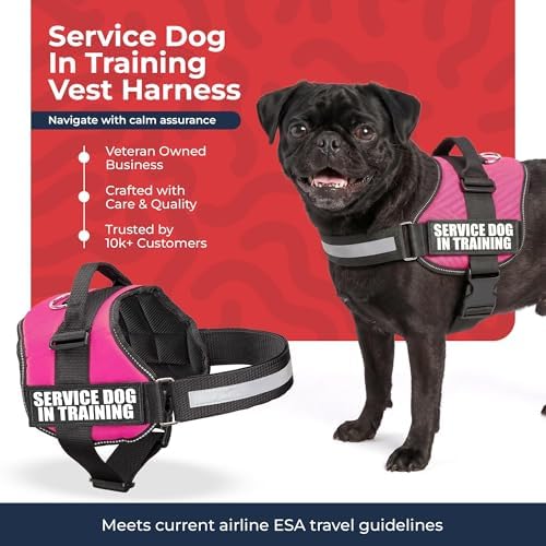 Industrial Puppy Service Dog in Training Vest Harness Small 19.5-25 in Pink