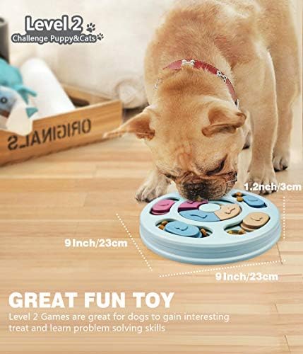 Joansan Interactive Dog Puzzle Game Toys, Dog Enrichment Toys for Puppy Mentally Stimulating Treat Dispenser Dog Treat Puzzle Feeder for Small,Medium and & Large Dogs Treat Training (Blue)