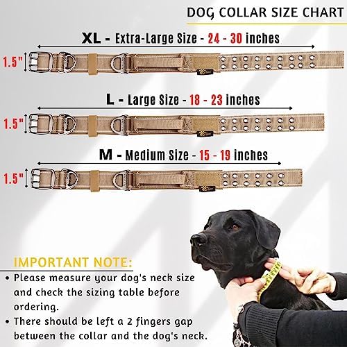ADITYNA Heavy Duty Dog Collar for Medium Dogs with Traffic Handle