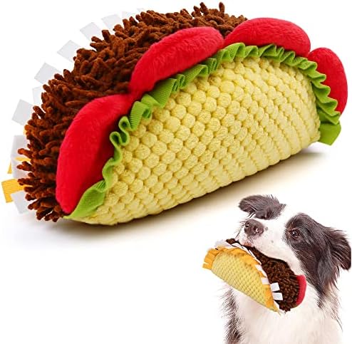 PrimePets Plush Taco Dog Toy, Dog Squeaky Toys for Small Medium Large Dogs