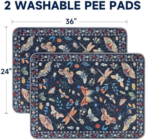 Washable Pee Pads for Dogs 2 Pack,Reusable Puppy Pads, 2026 Upgraded Puppy Pad 24"x36", Waterproof Puppy Pads, Super Absorbent Training Pads for Puppies (Black Medallion, 24"x36"(Pack of 2))