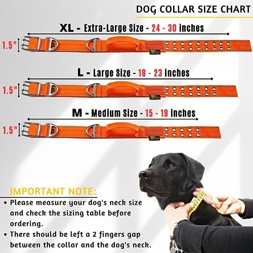 ADITYNA Heavy Duty Dog Collar for Large Dogs with Traffic Handle