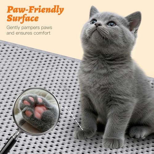 Large Cat Litter Box Mat for Cats, Double Layer Cat Litter Trapping Mats
