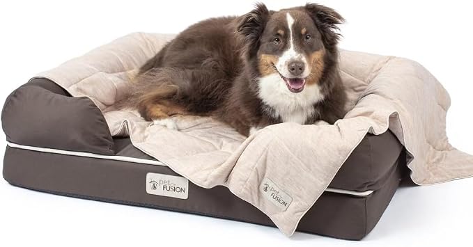 PetFusion Premium Cat and Dog Cooling Blanket. Lightweight Pet Blanket | Machine Washable | Multiple Sizes: for Pets Small to Extra-Large | Multiple Colors: Grey and Brown