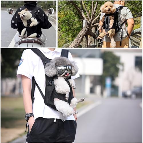 Wakytu Dog Front Carrier Backpacks for Small Dogs, Legs Out Pet Carrier Sling Backpack with Adjustable Padded Ventilated Shoulder Straps, Easy-Fit for Traveling Hiking Camping, XL