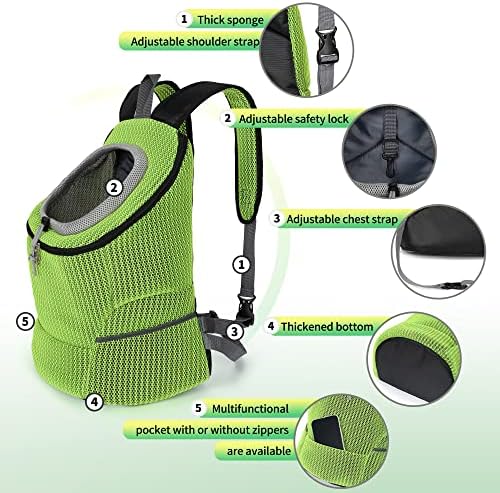 Mile High Life | Hiking Outdoor Pet Carrier Backpack | Kitty Puppy Cat Carrier | Dog Carrier for Small Dogs | Dog Backpack w Breathable Mesh with Soft Padding(Comb Lime Green, Medium (Pack of 1))