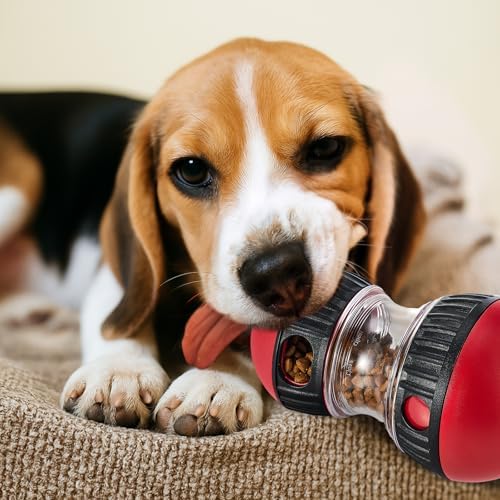 Silipull 2 Pcs Dog Interactive Puzzle Toys Dog Toy Treat Dispenser Rolling Adjustable Food Dispensing Treat Puppy Feeder Slow Feeding for Training Large Medium Chewers Breed Pet Gift Keep Busy