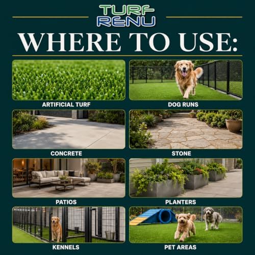 Bio-Enzymatic Artificial Turf Cleaner & Pet Urine Odor Eliminator Bundle, 32 oz Hose-End Hydro Sprayer + 1-Gallon Refill, for Synthetic Grass, Patios, Concrete & Kennels