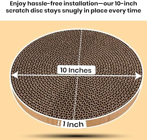 Scratch and Spin Cat Scratcher Replacement Pads for Active Play, Natural Recycled Corrugated Cardboard, Supports Pet Behaviors, Relieves Stress - 3 Count