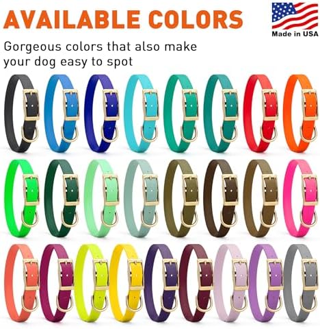 Viper Biothane Heavy Duty Waterproof Dog Collar Strong Coated Nylon Webbing w/Solid Brass Hardware Odor-Proof Easy to Clean High Performance Fits Small Medium or Large Dogs, Coral