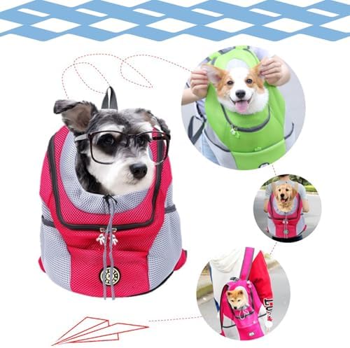 Pet Carrier Backpack for Small Dog cat up to 15~17lbs, Hands-Free Pet Travel Bag, Breathable Head-Out Design and Waterproof Bottom for Hiking & Travel