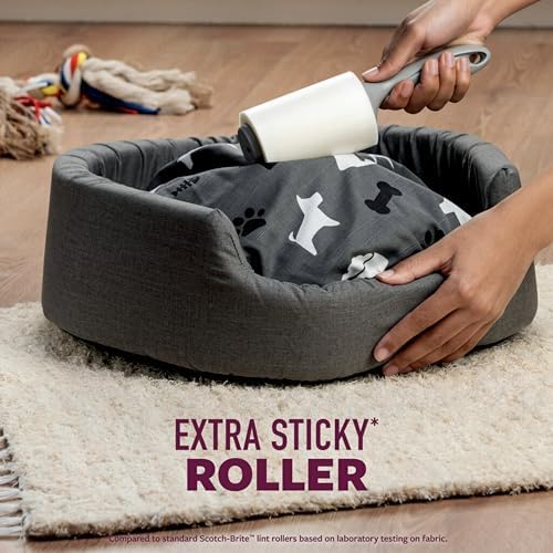 Scotch-Brite Pet Hair Pickup Extra Sticky Lint Roller,70 Sheets, 1 Pack