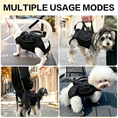YAODHAOD Hands Free Dog Backpack Carrier for Small Dogs, Breathable Pet Carrier with Adjustable Straps,Portable Shoulder Carrier Sling Backpack for Hiking, Camping, Walking, Short Trips (Black,S)