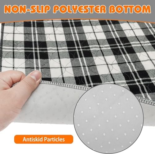 KOOLTAIL Reusable Puppy Pads, 2 Pack Washable Pee Pads for Dogs-Waterproof Non-Slip Plaid Puppy Training Pads, Absorbent Whelping Pads for Potty, Crate, Playpen, Bed, Sofa, Dog Large Mat, 36"x 41"