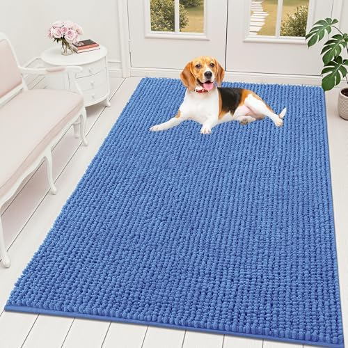 OLANLY Dog Door Mat for Muddy Paws 59x35, Extra Absorbent Chenille Mud Mat