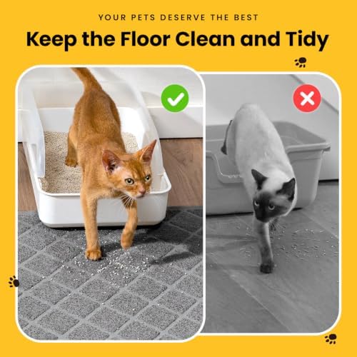 Conlun Cat Litter Mat Litter Trapping Mat, 24" x 17" Charcoal