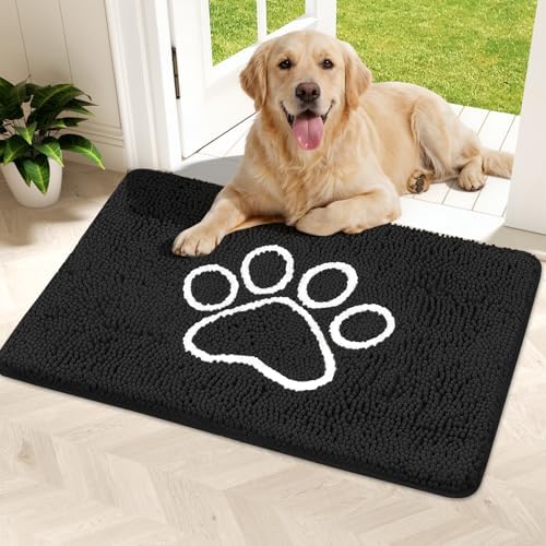 Bcoimo Super Absorbent Dog Door Mat, 36"*24" Anti Slip Mat for Muddy Paws