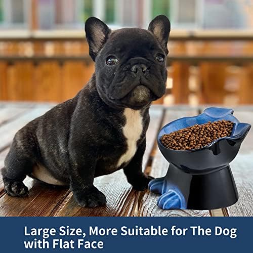 Nihow Elevated Ceramic Dog Bowls: 6.5 Inch Raised Dog Bowl for Food & Water
