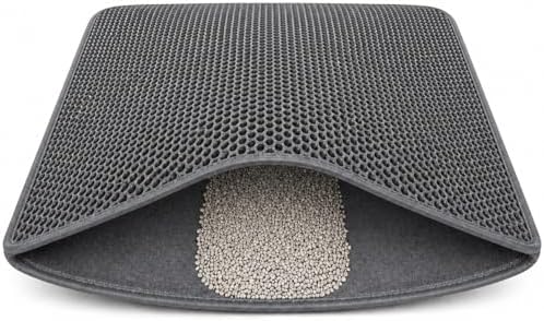 Cat Litter Mat – Large 24x36 Double Layer Honeycomb Litter Trap, Waterproof Non-Slip EVA, Easy Clean Kitty Litter Catcher Litter Box Mat
