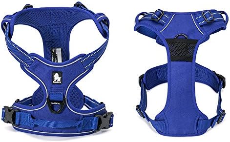 TRUE LOVE Adjustable No-Pull Dog Harness Reflective Pup Vest Harnesses Comfortable Control Brilliant Colors Truelove TLH5651(Royal Blue,L)
