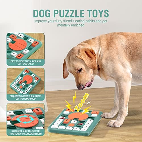 FOXMM Dog Puzzle Toys,Interactive Treat Puzzle Dog Toy for IQ Training