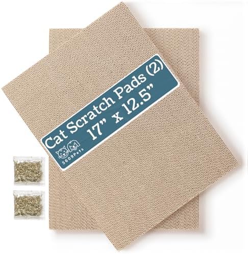 Refill Pads for No-Mess Cat Scratcher Box - 2 Double-Sided Replacement Pads