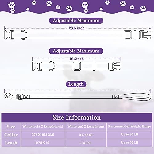 Weewooday 8 Pieces Dog Collar and Leash Set Nylon Adjustable Dog Collars and Leash Personalized Puppy Supplies for Small Medium Large Pet Walking Training, 4 Colors