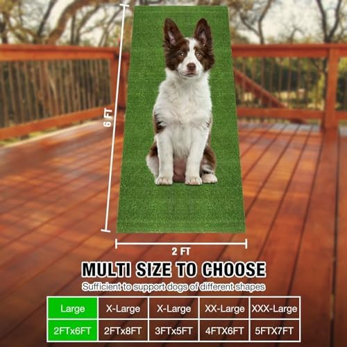 GLOBREEN Fake Grass Pee Pads for Dogs Potty - 2FTx6FT Reusable Turf Rug