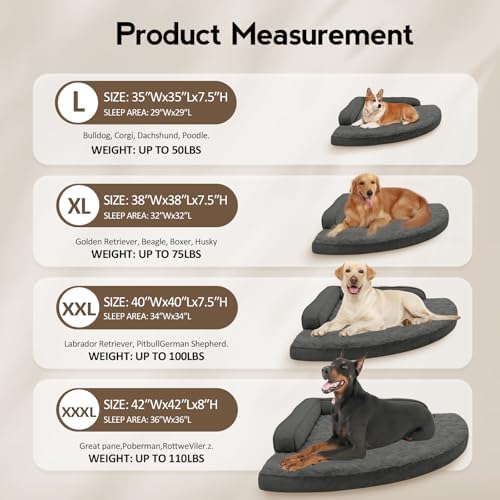 MEKIY Orthopedic Waterproof Dog Bed with Sides for Extra Large Sizes Dogs