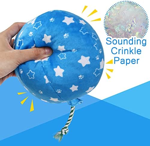 PrimePets Plush Balloon Crinkle Dog Toy for Medium Large Small Dogs
