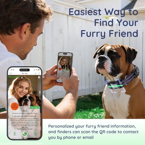 Airtag Dog Collar for Large Dogs, Reflective Dog Collar with Airtag Holder