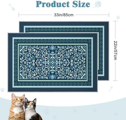 Bienbee Cat Litter Mat, 2 Pack 33" x 22" Machine Washable for Litter Boxes