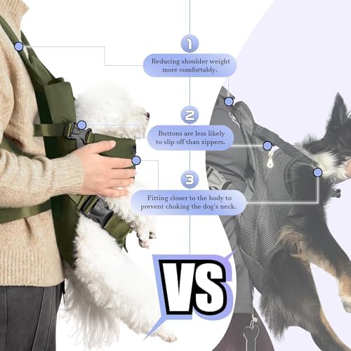 YUDODO Front Pet Carrier Backpack for Small Dog, Legs Out Dog Chest Carrier